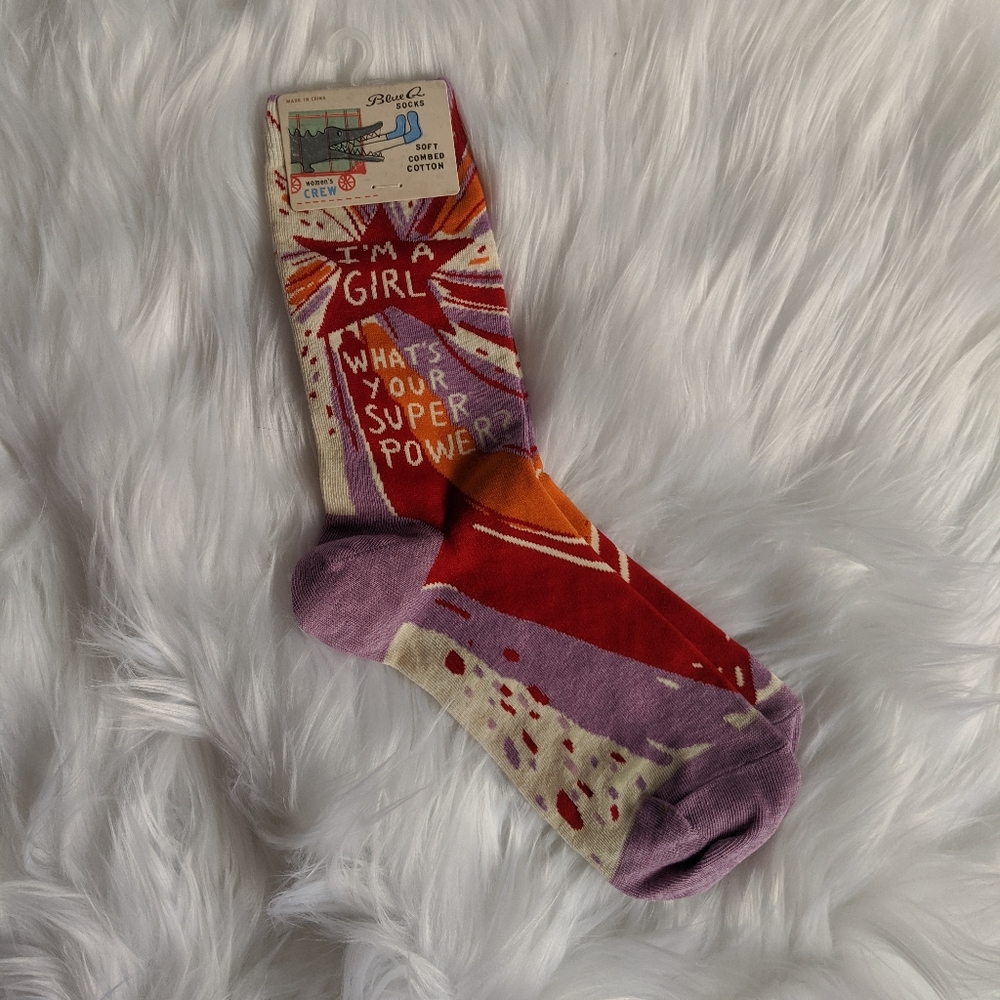 Blue Q Super Girl Socks NWT